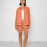 Wide Signal Shorts - Red Oxide Textured Check