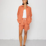 Wide Signal Shorts - Red Oxide Textured Check