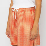 Wide Signal Shorts - Red Oxide Textured Check