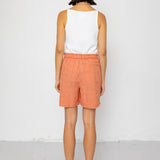 Wide Signal Shorts - Red Oxide Textured Check