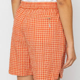 Wide Signal Shorts - Red Oxide Textured Check