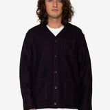 Brigus High Break Cardigan - Burgundy / Black
