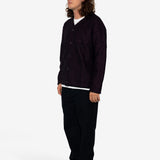 Brigus High Break Cardigan - Burgundy / Black