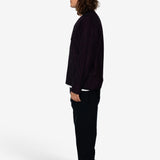Brigus High Break Cardigan - Burgundy / Black