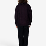Brigus High Break Cardigan - Burgundy / Black