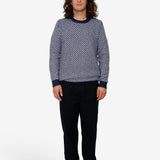 Diamond Jacquard Crew - Blue Mix
