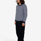 Diamond Jacquard Crew - Blue Mix