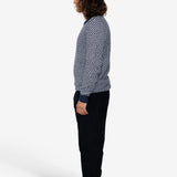 Diamond Jacquard Crew - Blue Mix