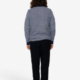 Diamond Jacquard Crew - Blue Mix