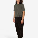 Drawcord Cord Trousers - Dark Khaki