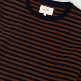Rib Knit Top - Navy / Brown Stripe