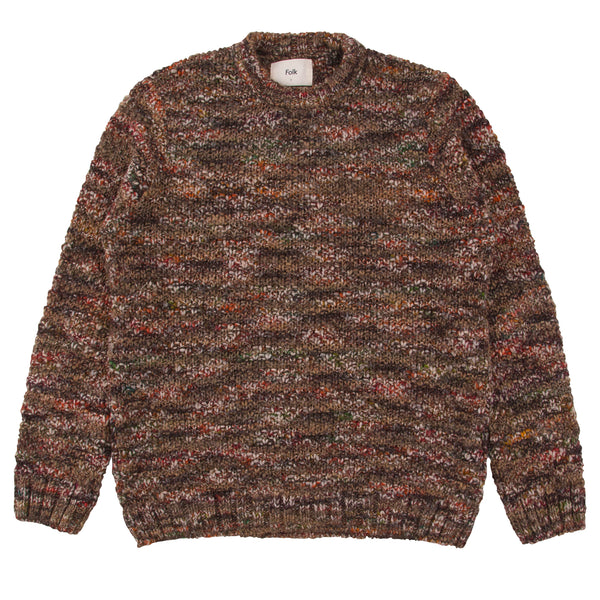 Mixed Yarn Crew - Brown Mix