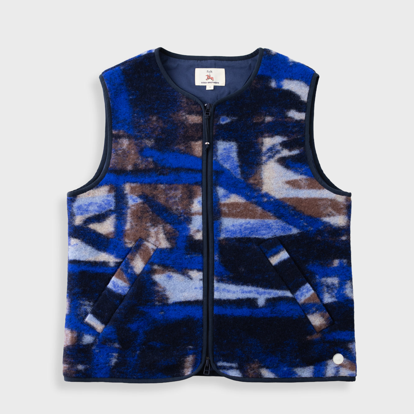 Folk | Folk Fleece Gilet - Multi Art Jacquard | Folk x Goss Brothers