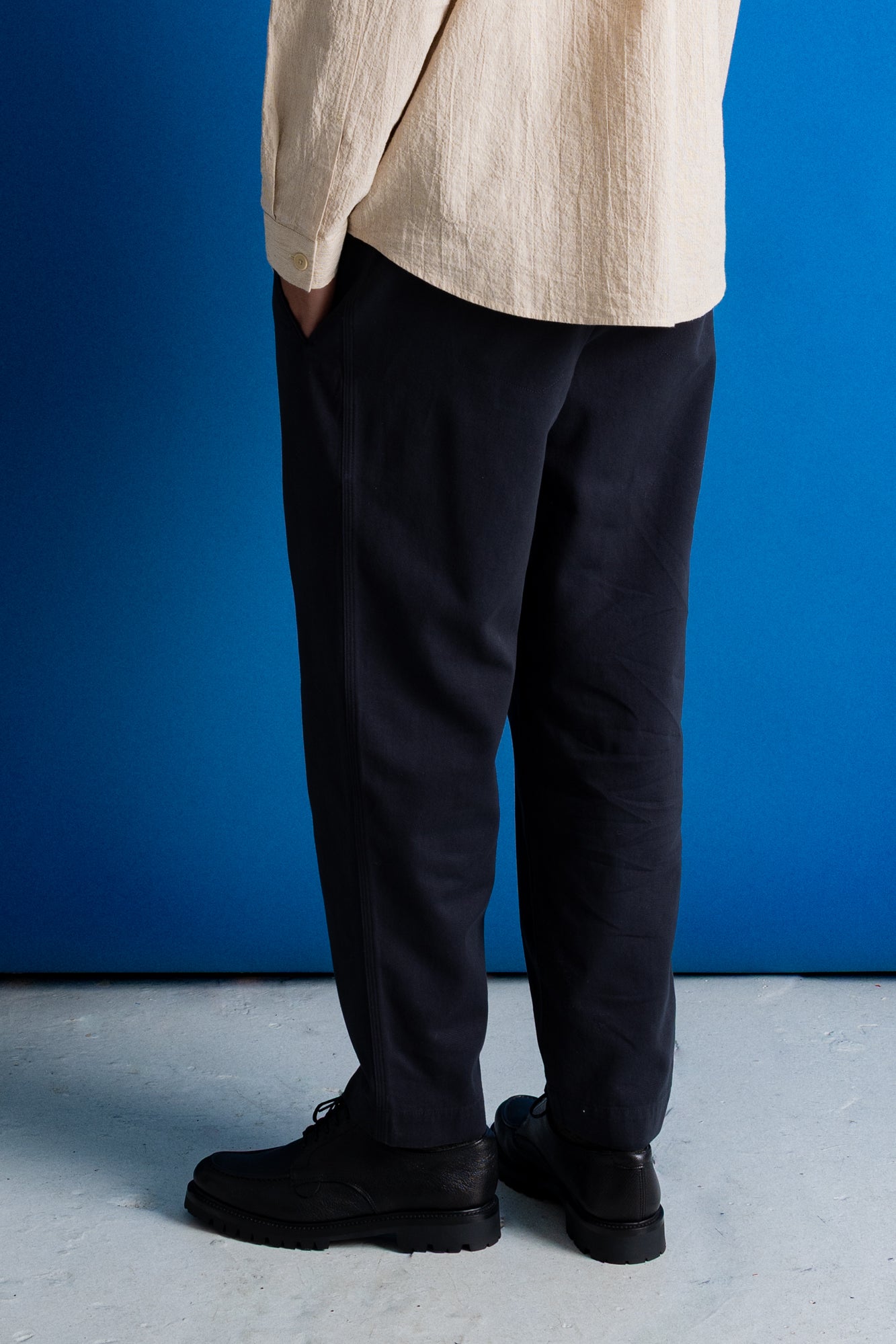 Folk | Folk Drawcord Assembly Pant - Soft Black Brushed Twill