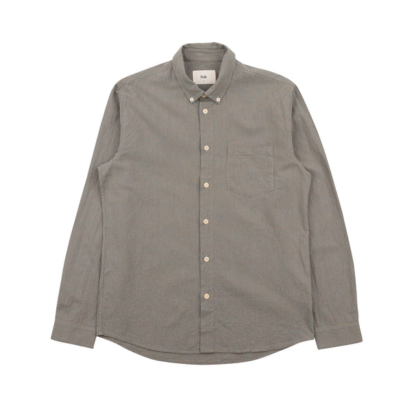 Relaxed Fit Shirt - Green Microcheck