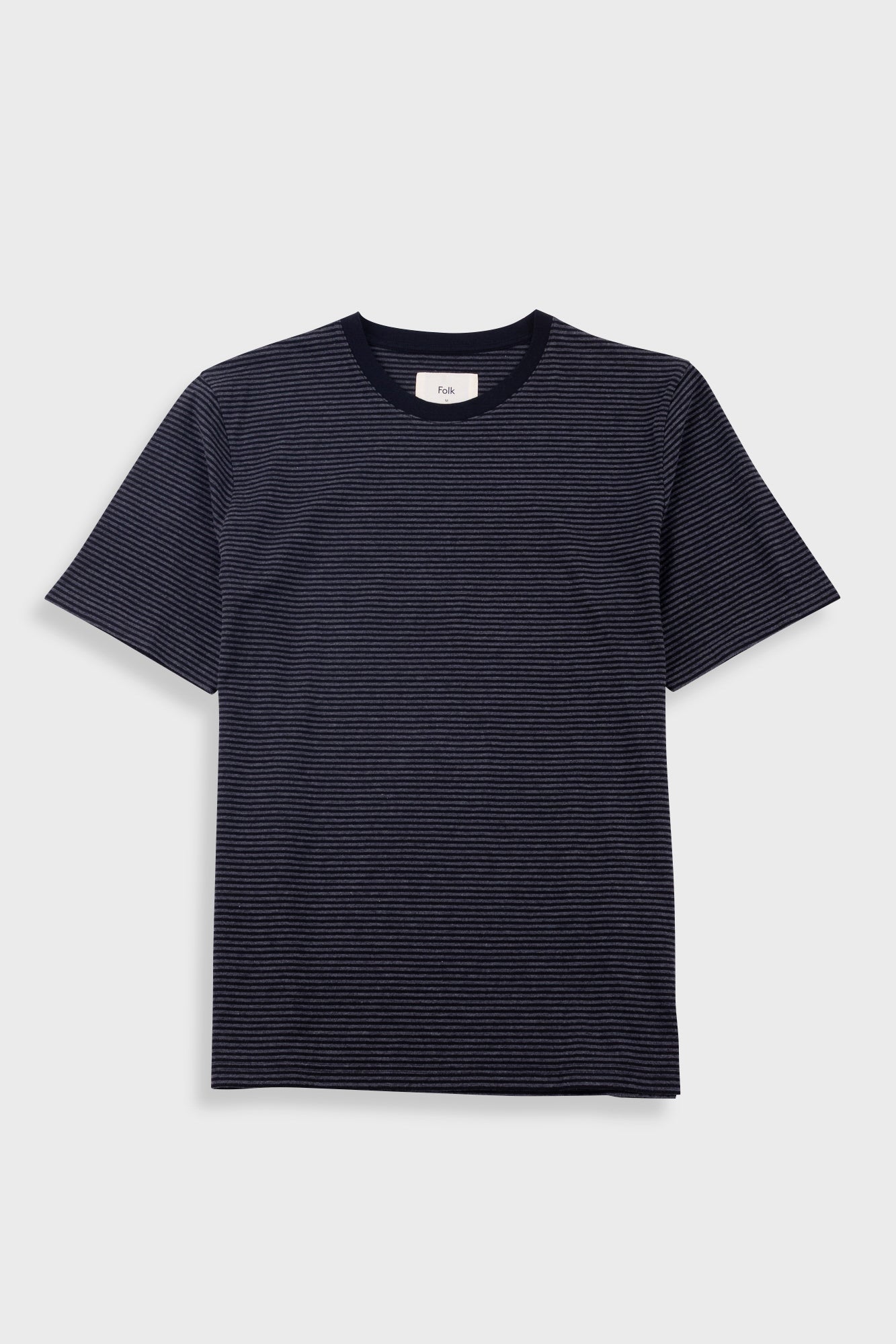 Folk | Folk 1x1 Striped T-Shirt - Black / Charcoal