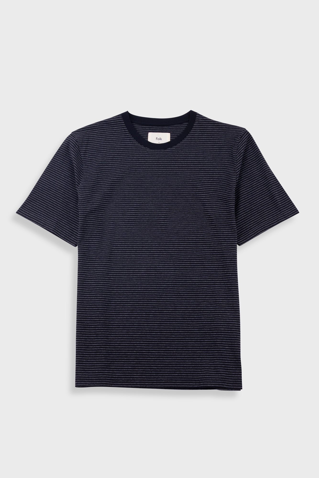 Folk | Folk 1x1 Striped T-Shirt - Black / Charcoal