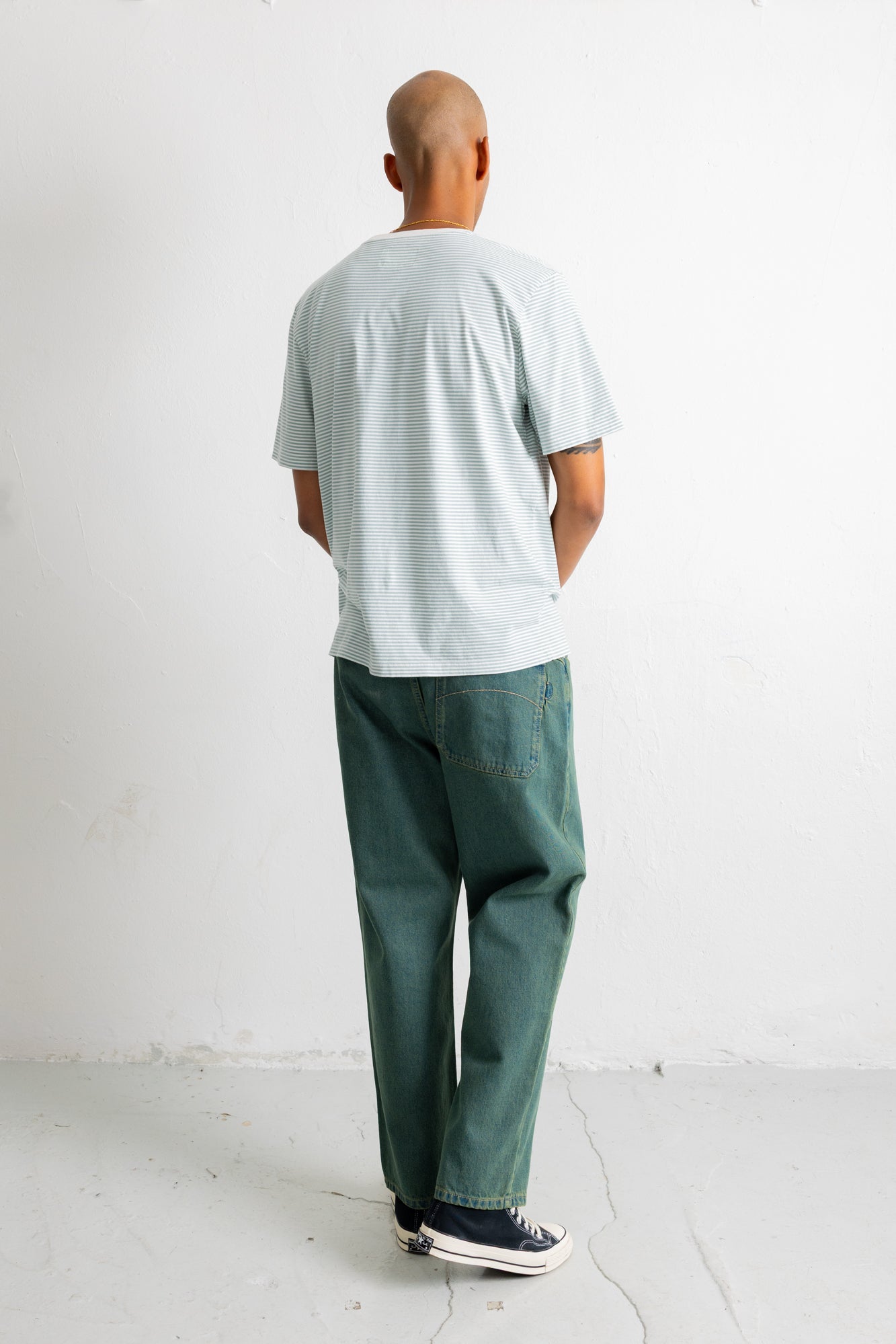 Folk | Folk 1x1 Striped T-Shirt - Blue Oxide / Ecru