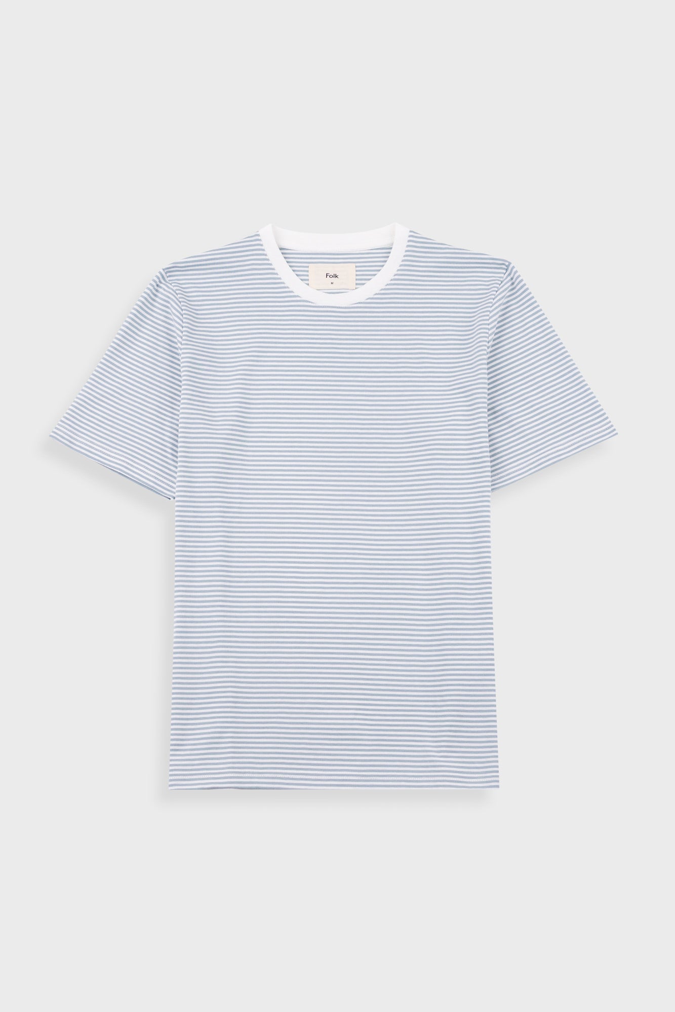 Folk | Folk 1x1 Striped T-Shirt - Blue Oxide / Ecru