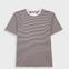 Striped t-shirt with a white collar on a light gray background