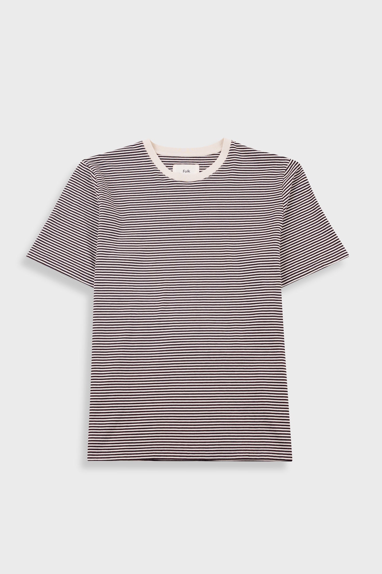 Folk | Folk 1x1 Striped T-Shirt - Espresso / Stone