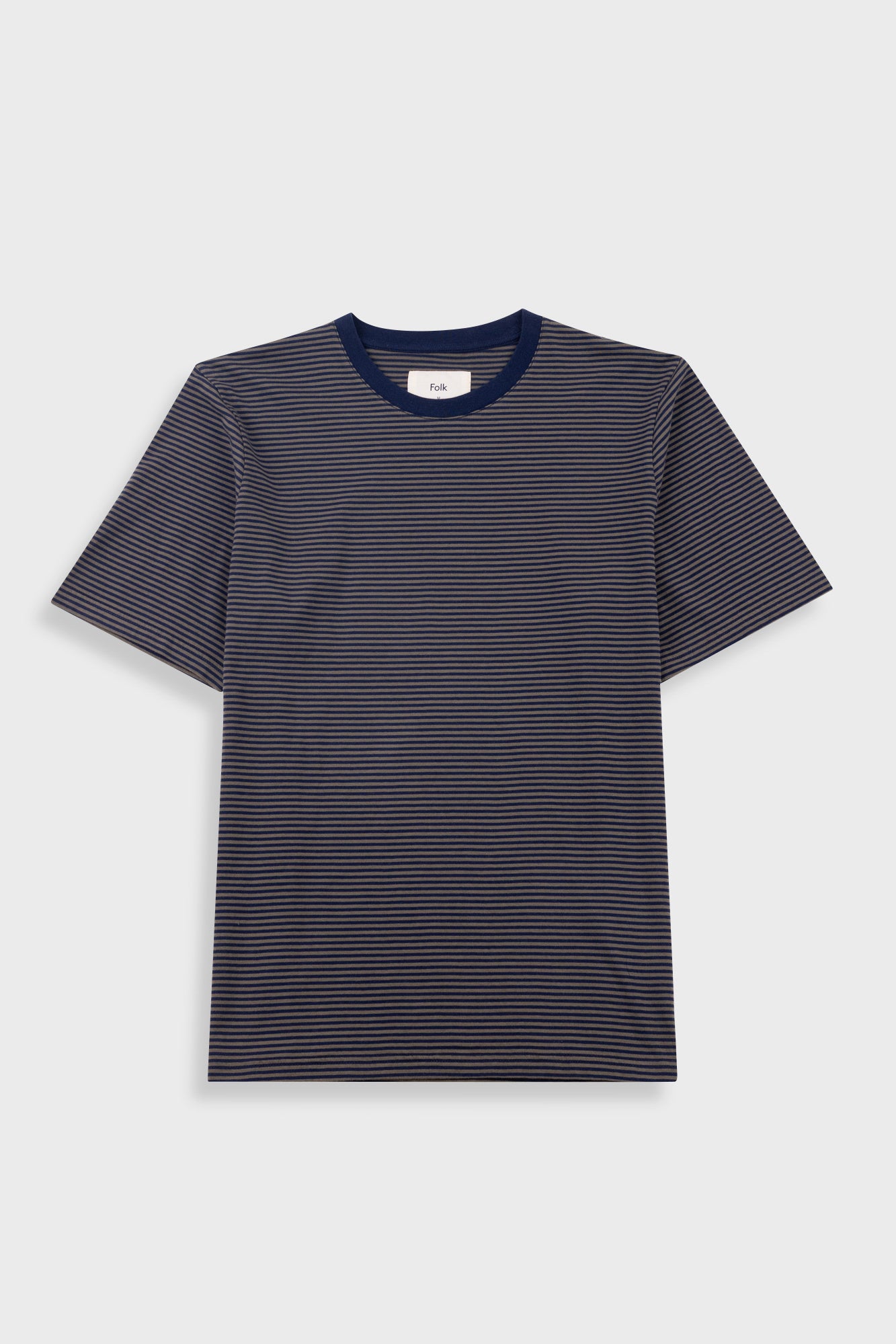 Folk | Folk 1x1 Striped T-Shirt - Navy / Olive