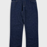 Pair of blue jeans on a white background