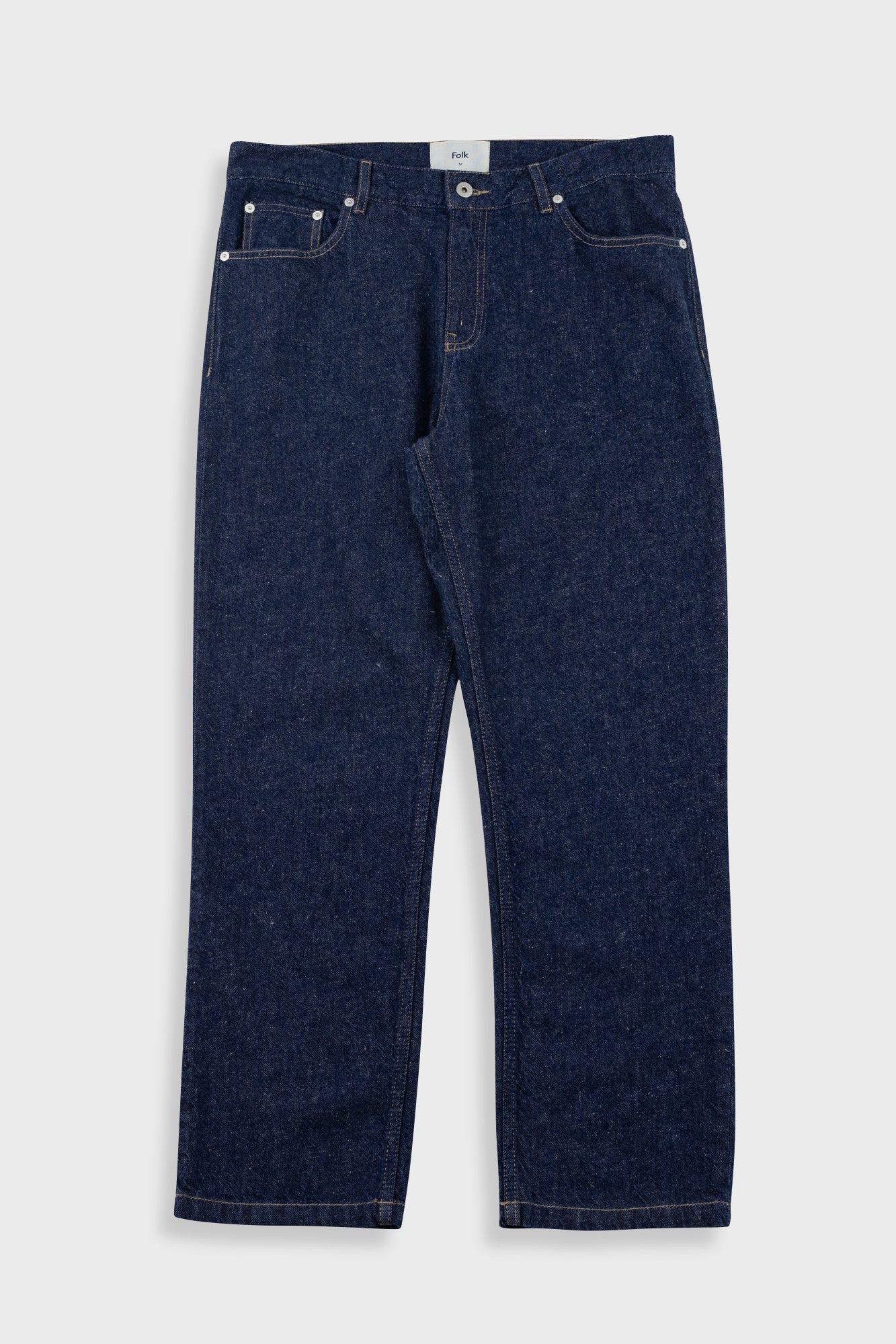 Pair of blue jeans on a white background