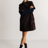 A-Line Zip Dress - Chocolate Chunky Cord