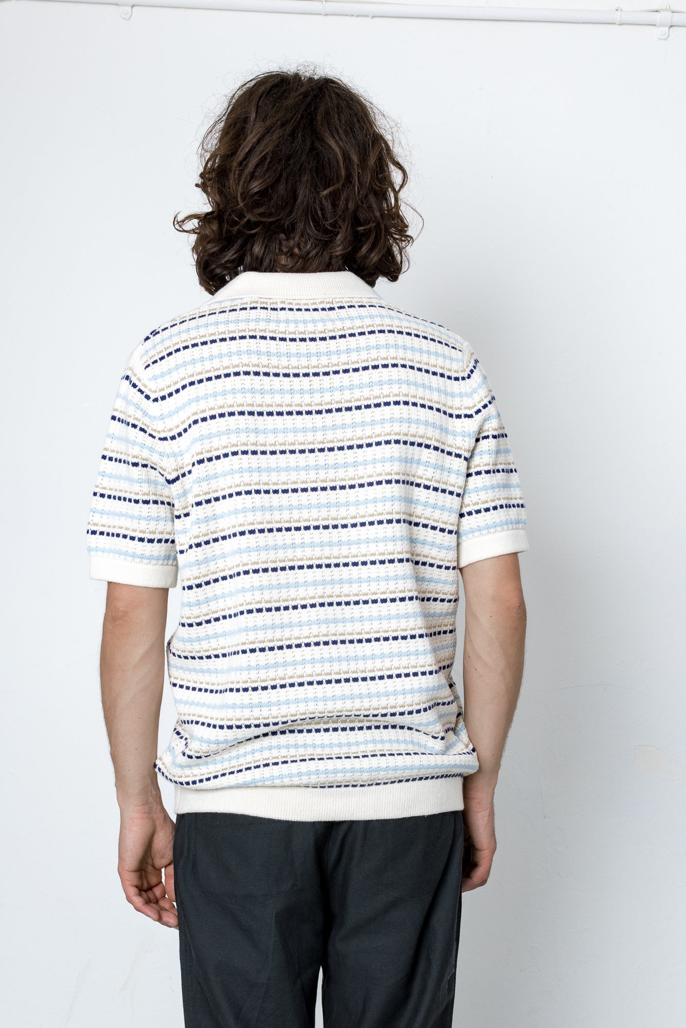 Folk | Folk Alder Polo - Ecru / Blue