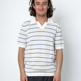 Folk | Folk Alder Polo - Ecru / Blue
