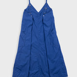 Blue dress with straps on a white background