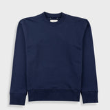 Navy blue sweatshirt on a light gray background