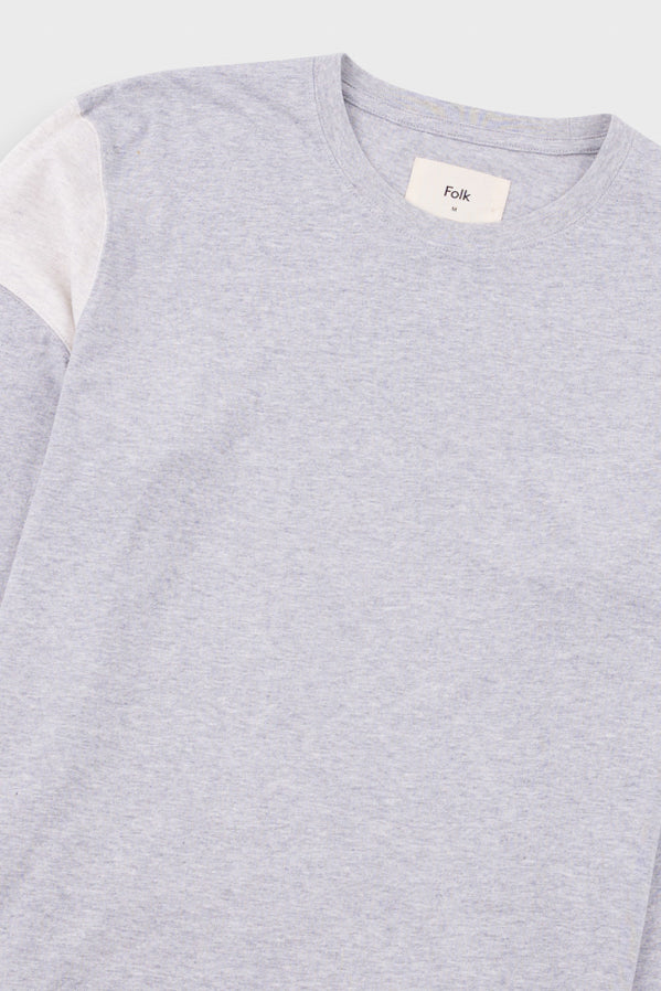 Folk | Folk Long Sleeve Arc T-Shirt - Grey / Ecru Melange
