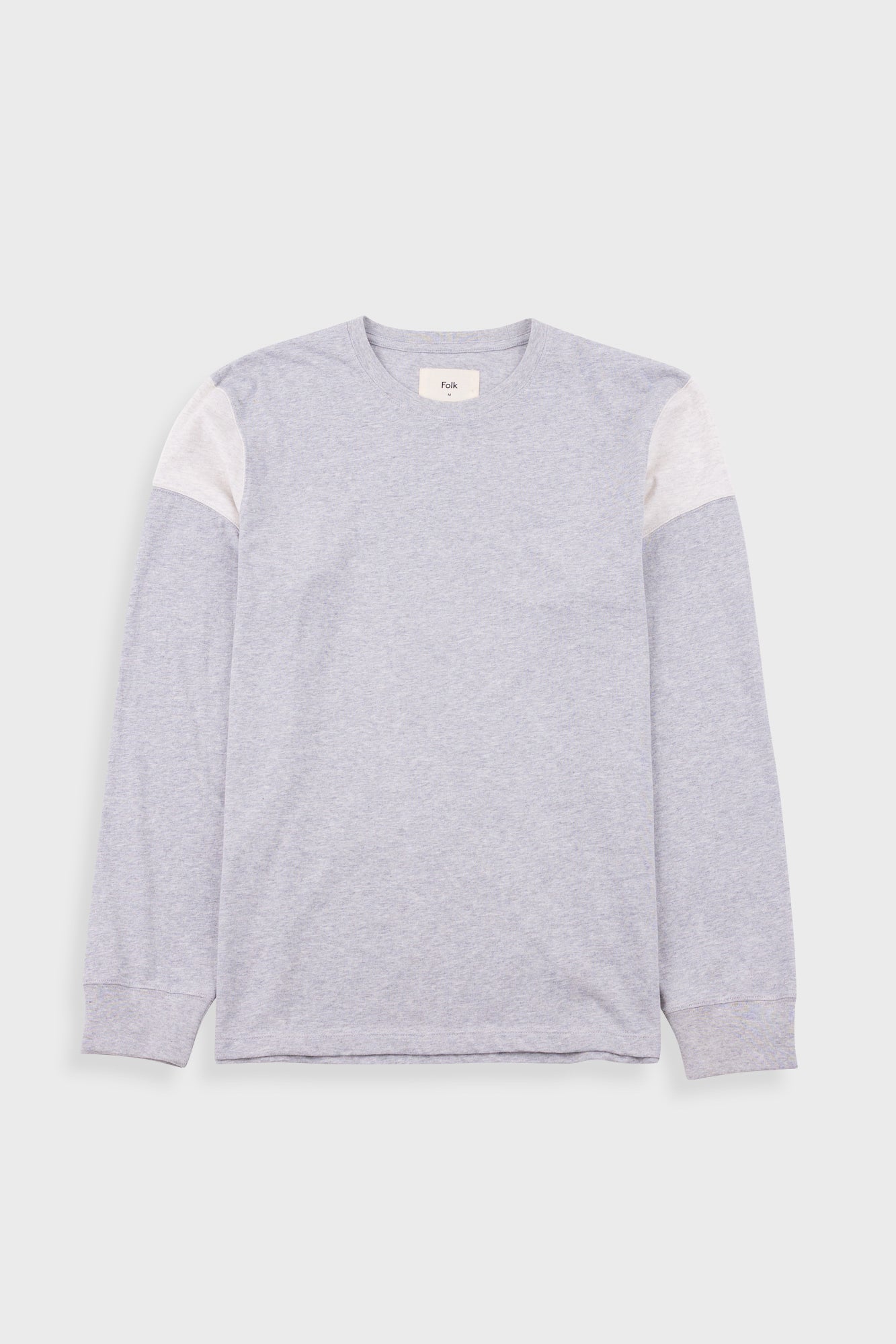 Folk | Folk Long Sleeve Arc T-Shirt - Grey / Ecru Melange