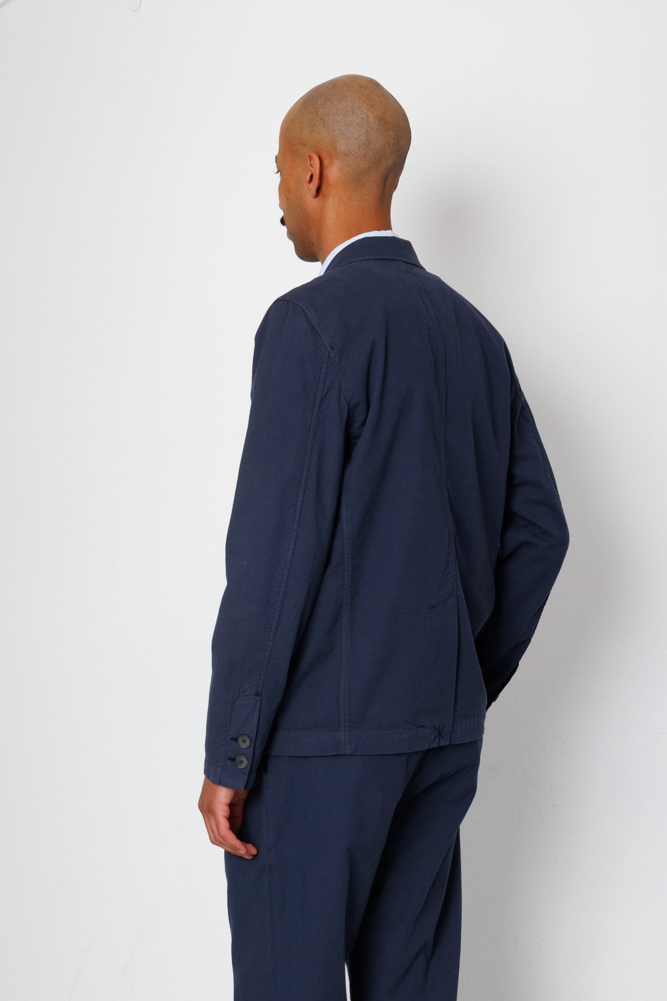 Folk | Folk Assembly Blazer - Soft Navy Mini Stripe