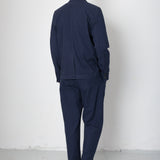 Folk | Folk Assembly Blazer - Soft Navy Mini Stripe