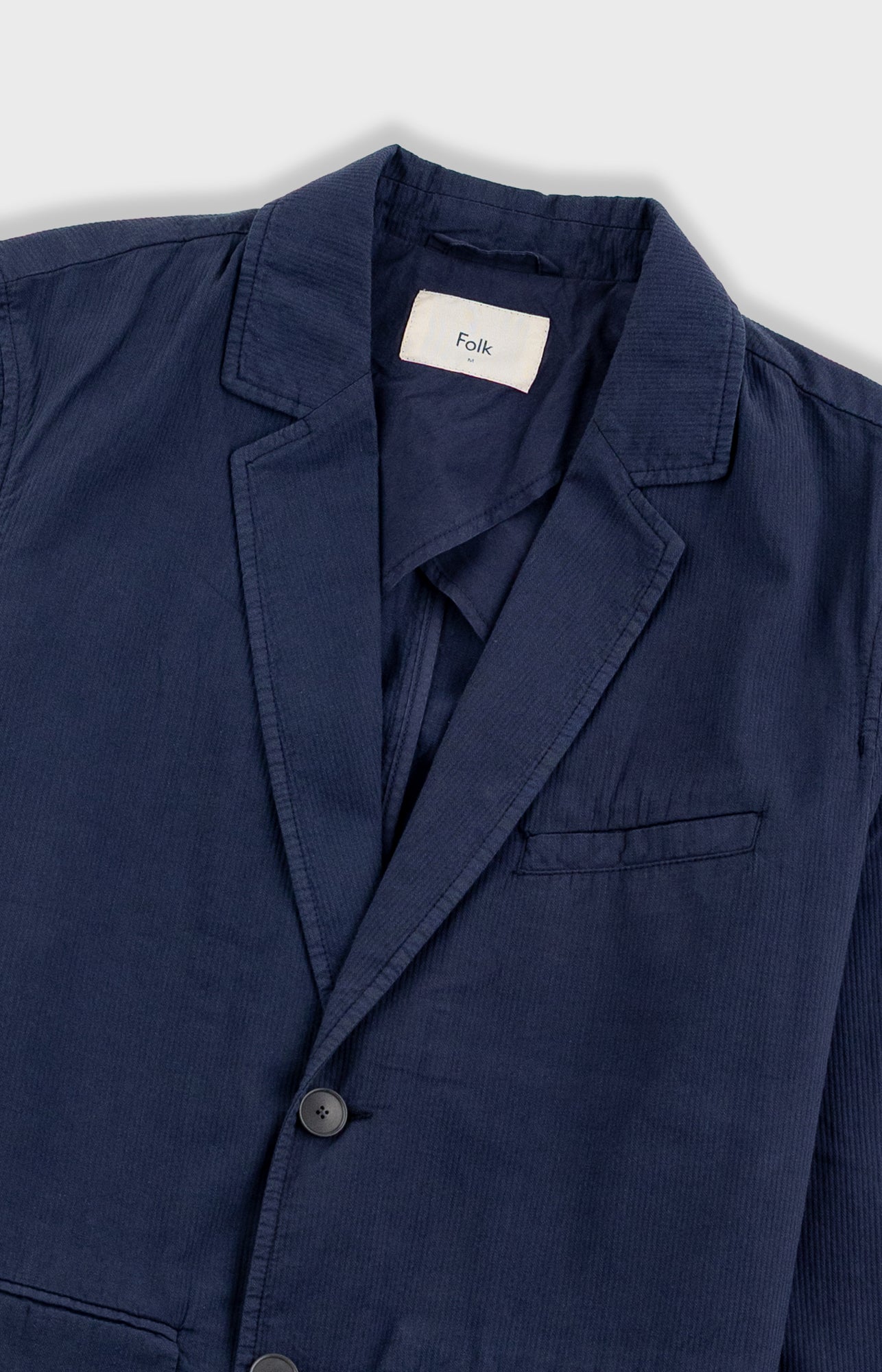 Folk | Folk Assembly Blazer - Soft Navy Mini Stripe