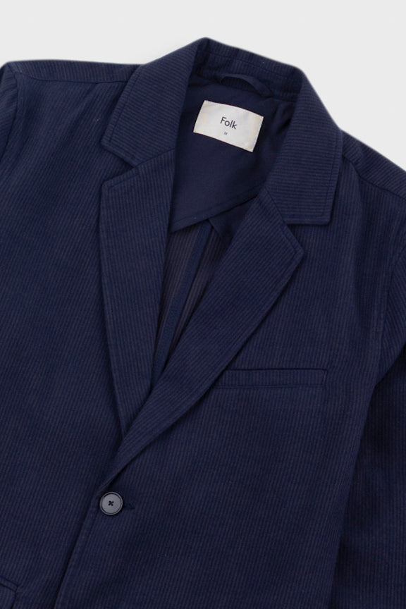 Folk | Folk Assembly Blazer - Navy Bronze Brushed Stripe