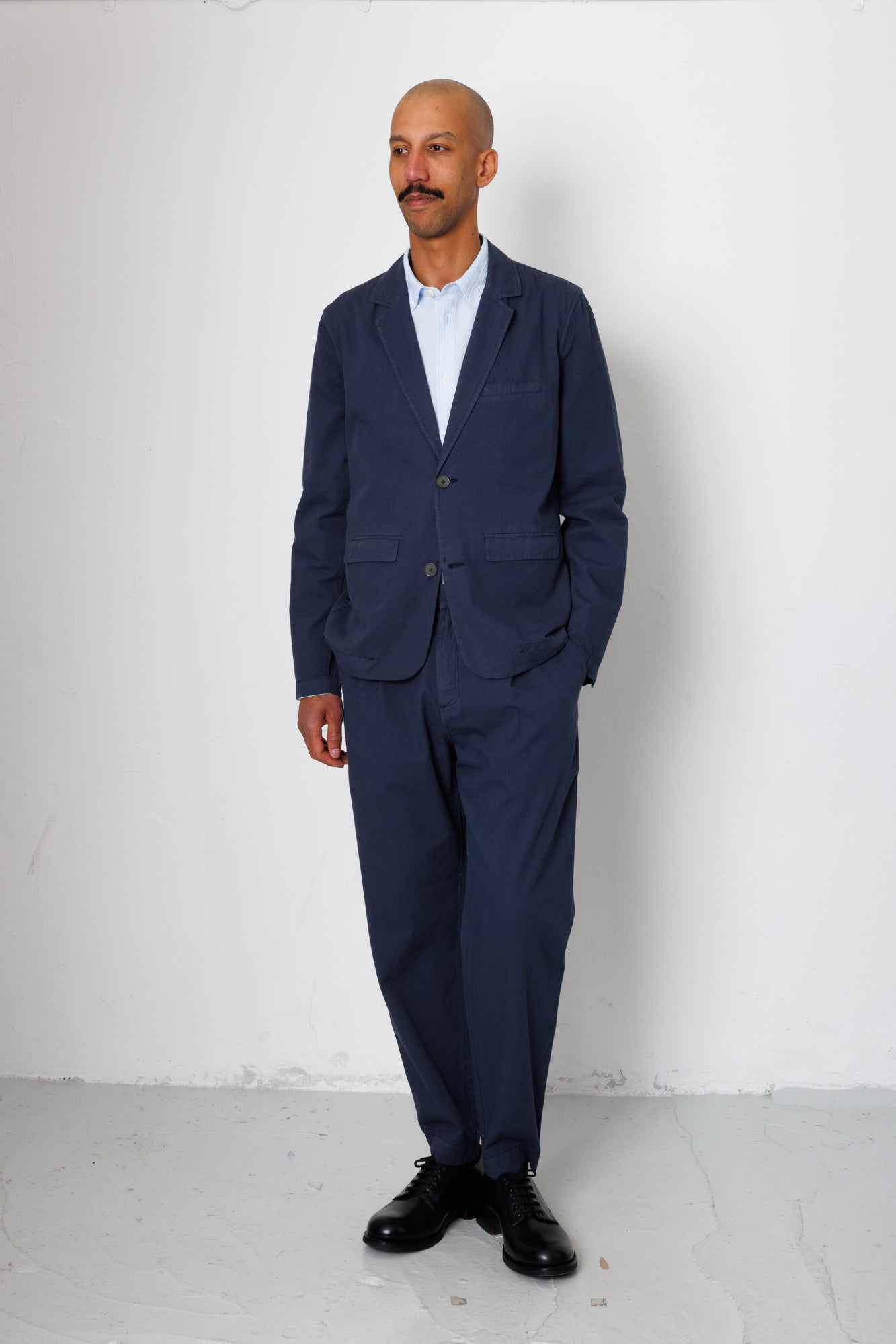 Folk | Folk Assembly Blazer - Soft Navy Mini Stripe