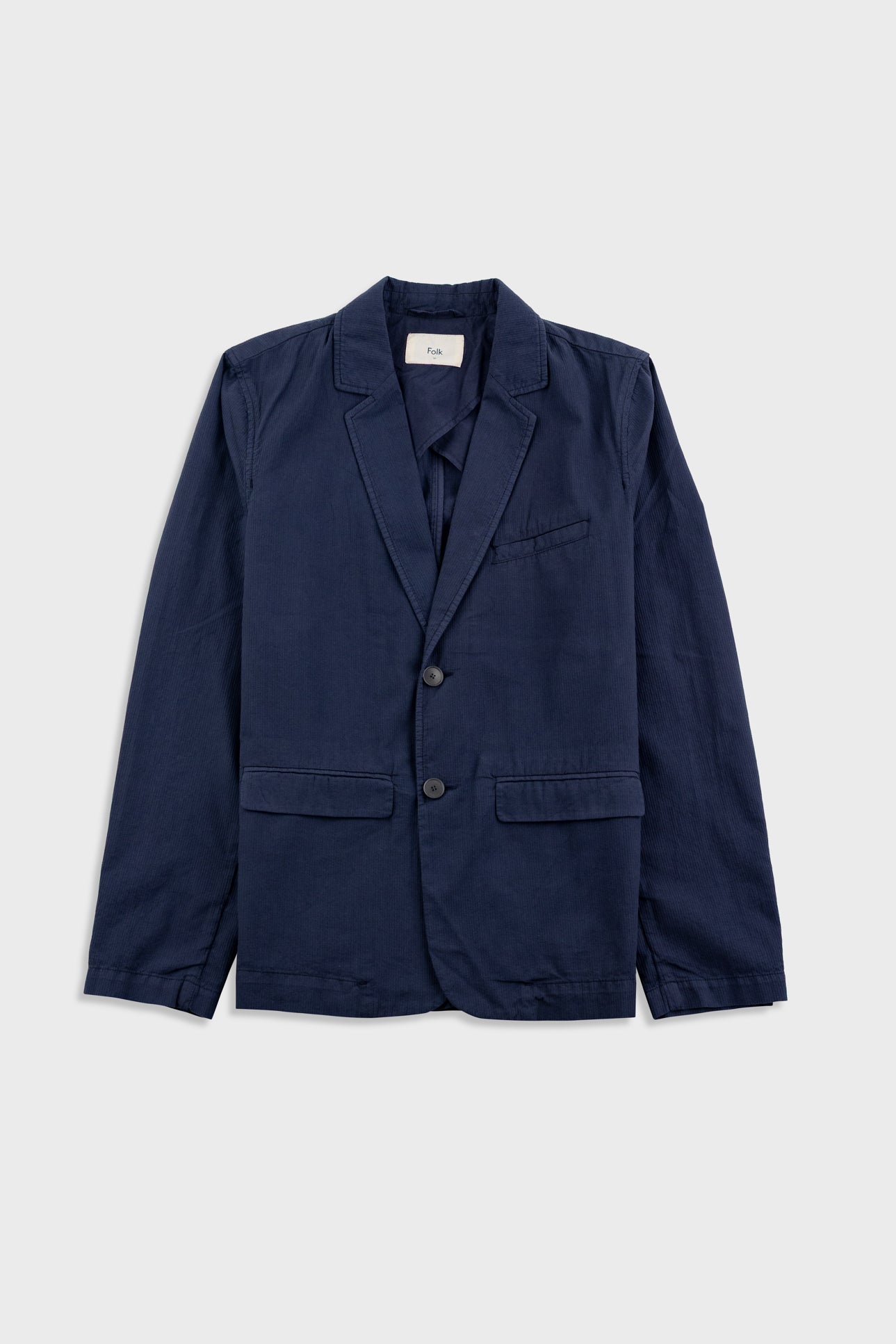 Folk | Folk Assembly Blazer - Soft Navy Mini Stripe