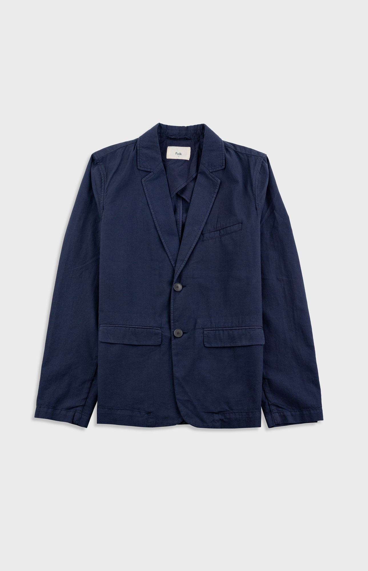 Folk | Folk Assembly Blazer - Soft Navy Mini Stripe