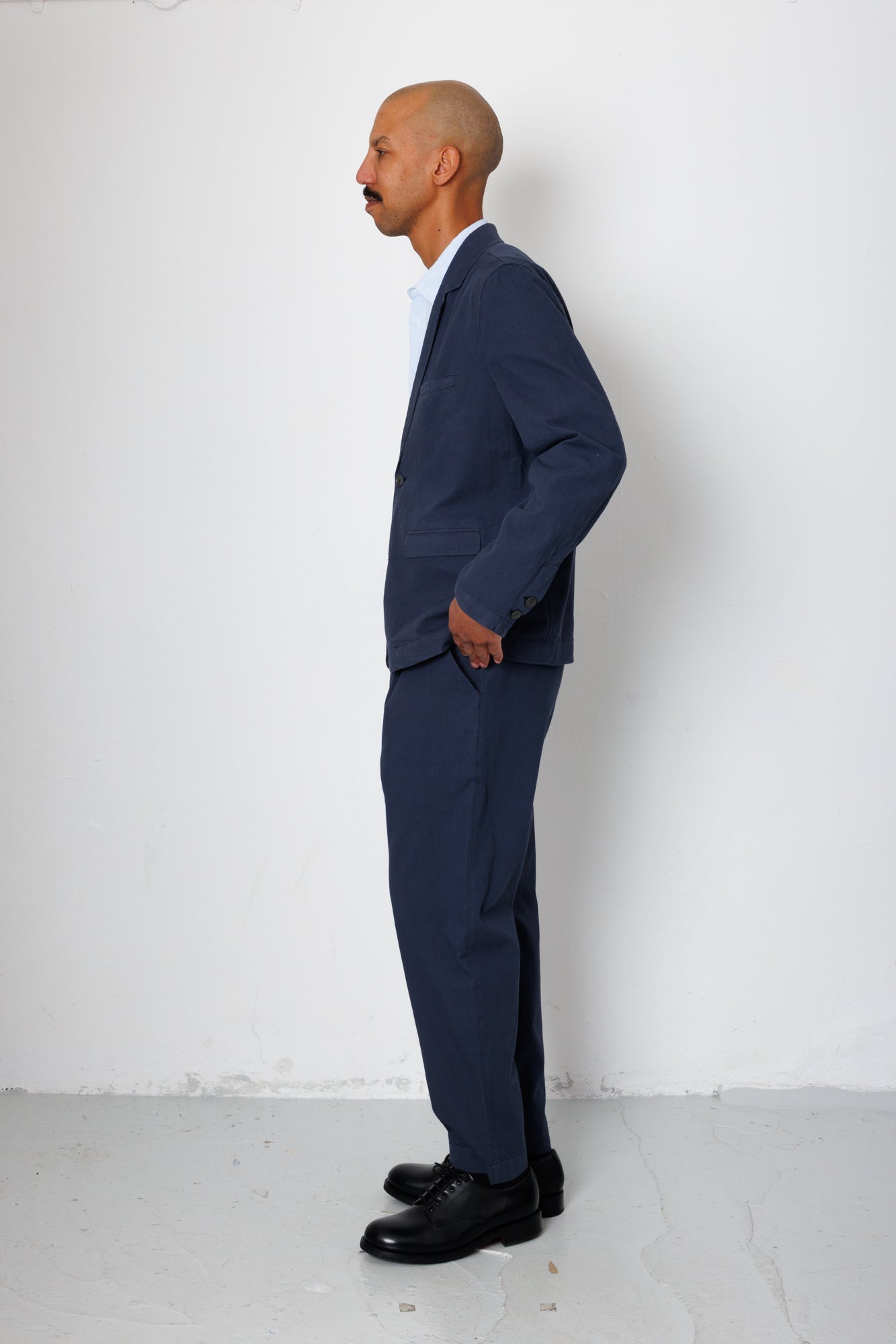 Folk | Folk Assembly Blazer - Soft Navy Mini Stripe