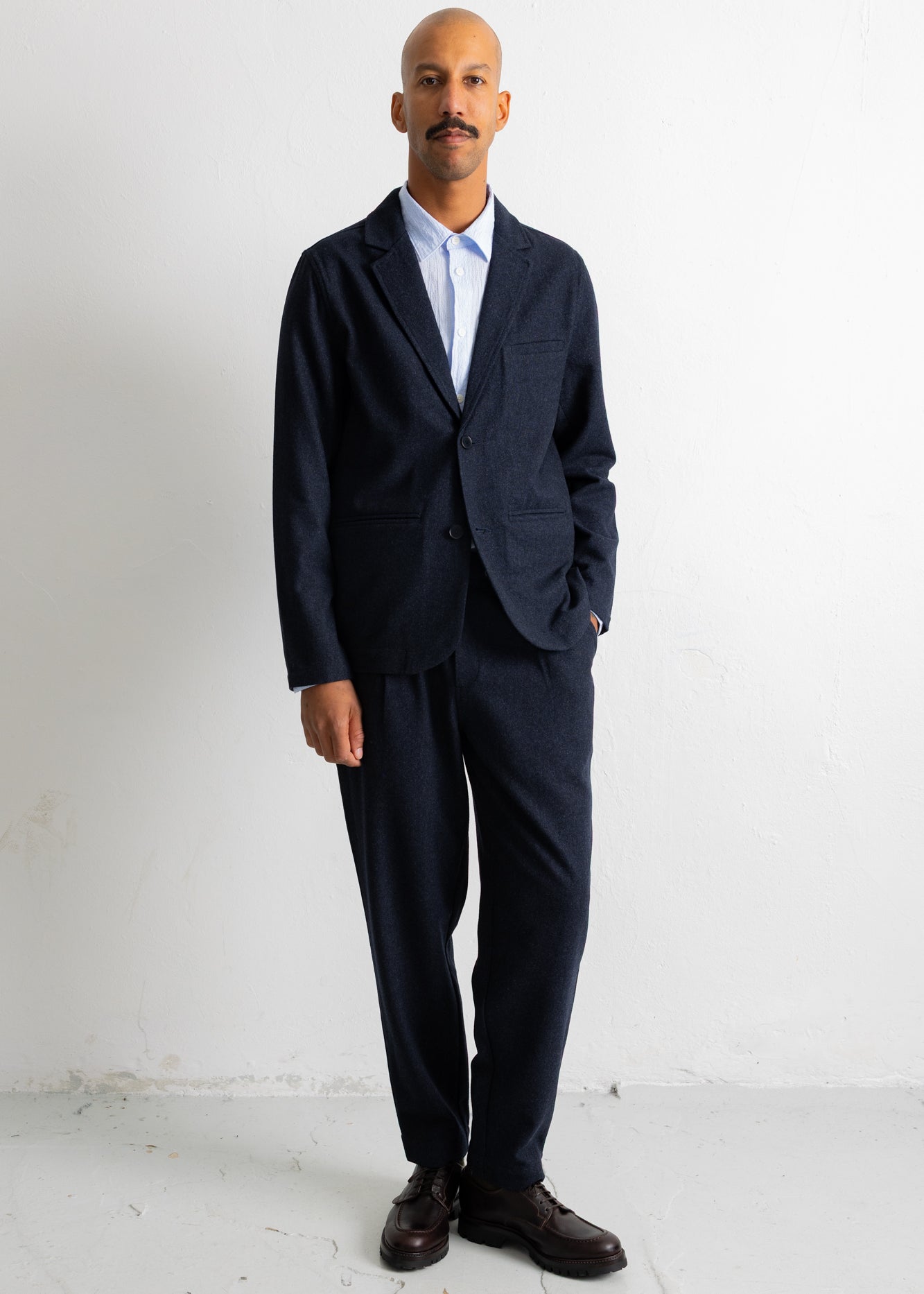 Folk | Folk Assembly Blazer - Dark Navy Melange Wool