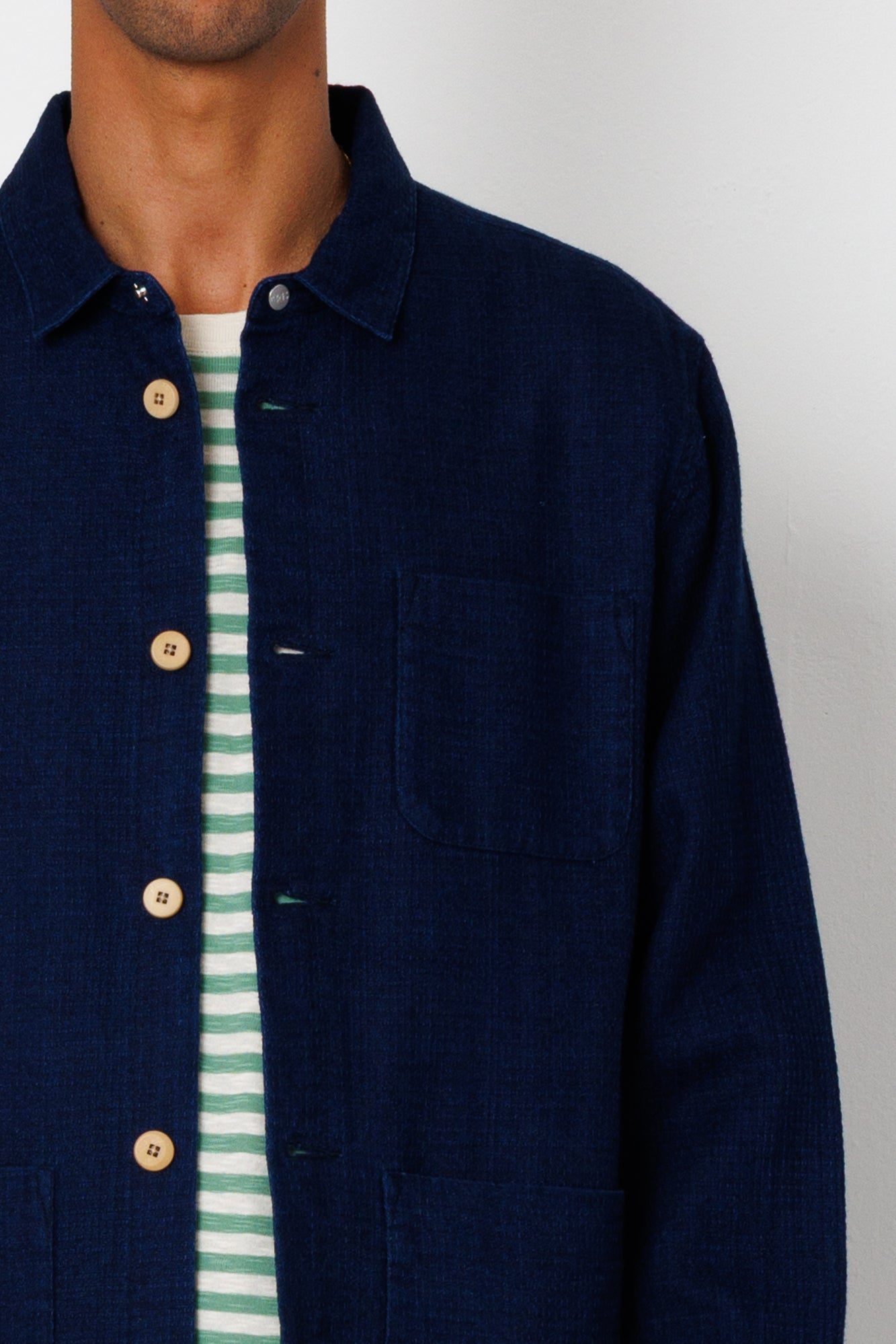 Folk | Folk Assembly Jacket - Indigo Basketweave