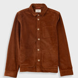 Brown corduroy shirt on a white background