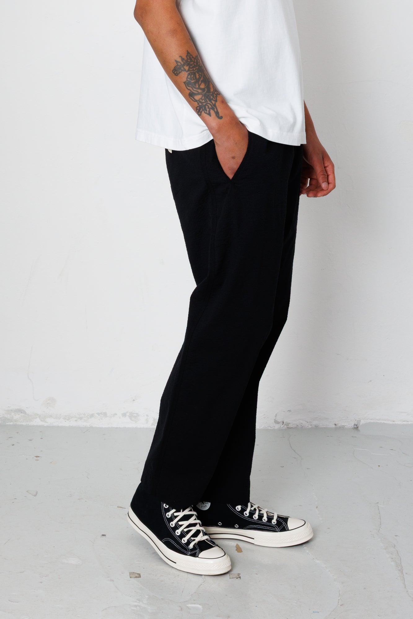 Folk | Folk Assembly Pant - Black Seersucker