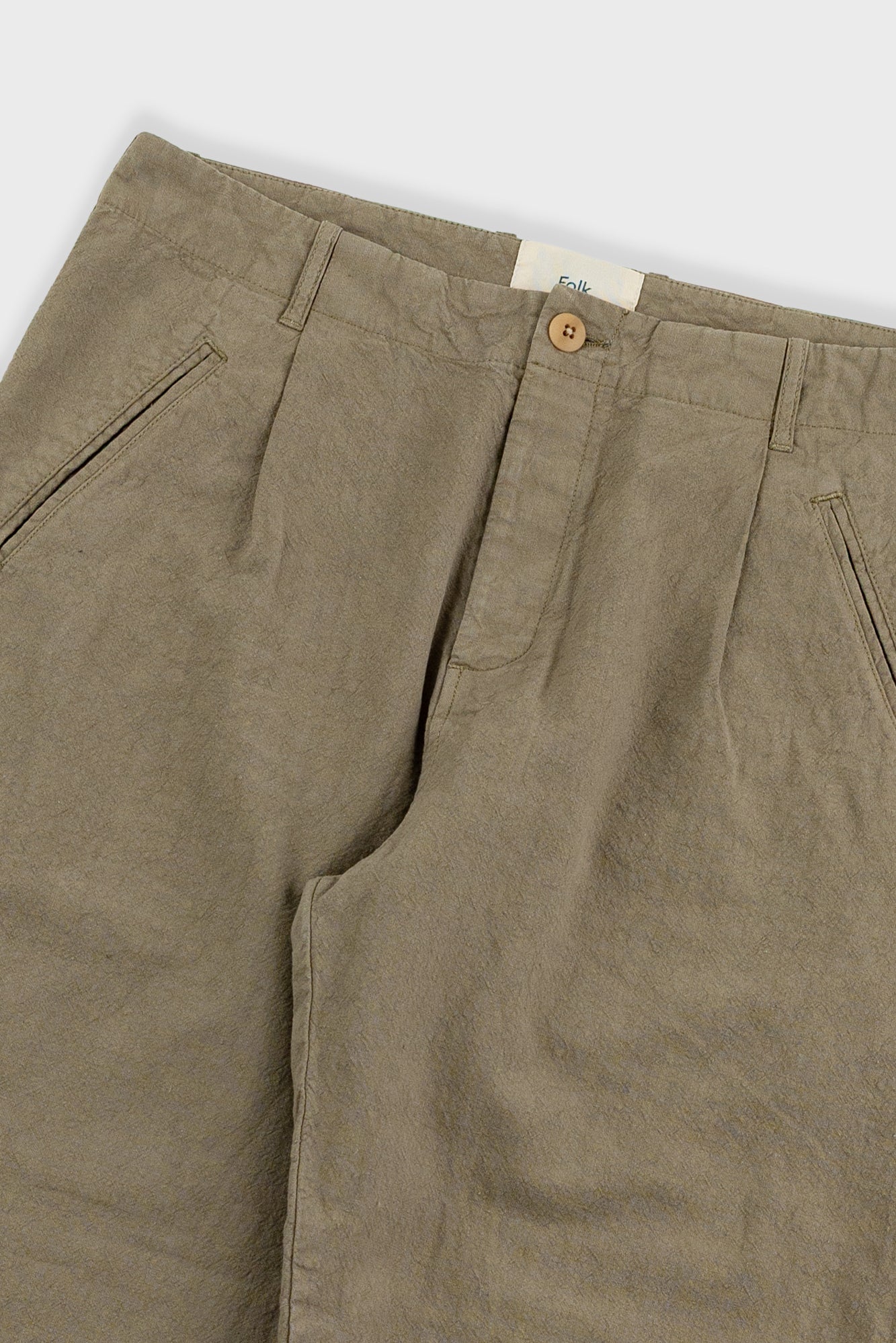 Folk | Folk Assembly Pant - Khaki Cotton Linen
