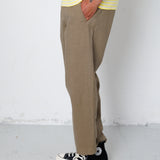Folk | Folk Assembly Pant - Khaki Cotton Linen