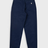 Navy blue pants on a light gray background